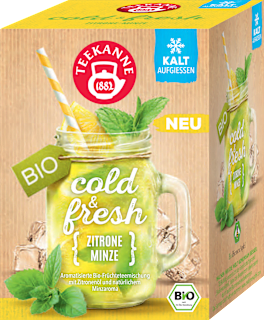 cold & fresh bio ledový čaj s příchutí citronu a máty 15x2,75 g Teekanne