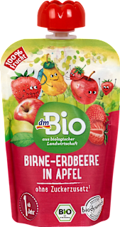 bio příkrm v sáčku jablko, hruška & jahoda  dmBio