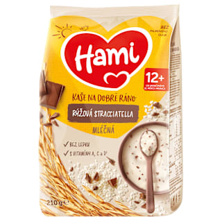 mléčná kaše Na dobré ráno, rýžová stracciatela Hami