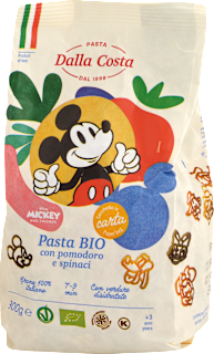 Bio cestoviny so špenátom a paradajkami Mickey Mouse Dalla Costa