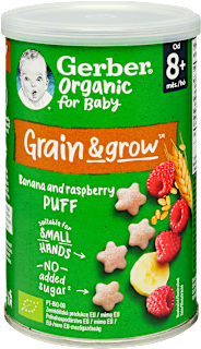 Bio banános málnás gabona snack 8 hónapos kortól Gerber Organic