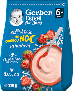 Mliečna kaša jahodová Dobrú noc Gerber Cereal