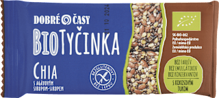 Bio Tyčinka Chia s agávovým sirupom Dobré časy