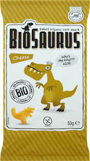 Bio sajtos kukorica snack, gluténmentes  BioSaurus