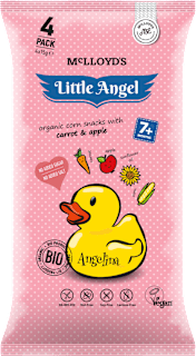 Angelina bio kukuřičný snack s příchutí mrkve a jablka Little Angel