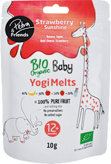 Sušená pochúťka Bio Baby Yogi Melts - Strawberry Sunshine Petra & Friends