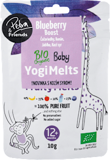 Sušená pochúťka Baby Yogi Melts, Blueberry Boost Petra & Friends