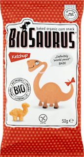 Bio ketchupos kukorica snack, gluténmentes  BioSaurus