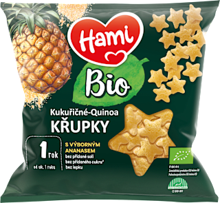 Bio kukuřičné-Quinoa křupky s příchutí ananasu Hami