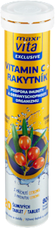šumivé tablety vitamin C + rakytník, citron Maxi Vita