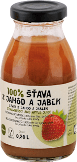 100 % šťava z jahôd a jabĺk zdravo