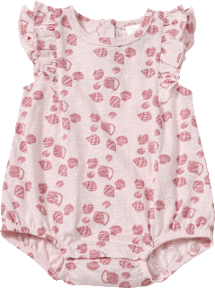 Body Ärmellos mit Muschel-Muster & Rüschen, rosa, Gr. 74/80, 1 St