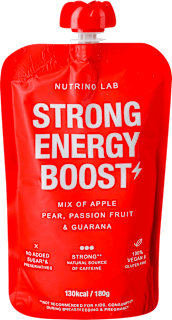 STRONG ENERGY BOOST voćna kaša - jabuka, kruška i marakuja sa dodatkom guarana praha Nutrino Lab