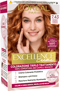 Colorazione permanente biondo rame dorato 7.43 L'ORÉAL PARiS EXCELLENCE Creme
