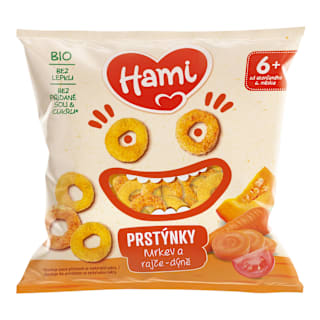 prstýnky s příchutí mrkev, rajče, dýně Hami