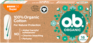 100 % Organic Cotton tampóny Super o.b.