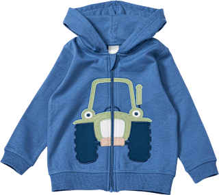 Sweatjacke mit Traktor-Applikation, blau, Gr. 98 ALANA