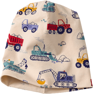 Beanie Pro Climate mit Baustellen-Muster, beige, Gr. 52/53 ALANA