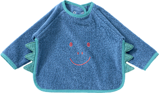 Lätzchen mit Ärmel & Dino-Motiv, blau ALANA