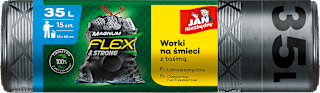 Worki na śmieci z taśmą Magnum Flex & Strong, 35L JAN Niezbędny