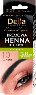 DC - HENNA W KREMIE do brwi 1.0 CZERŃ z ol. arganowym  Delia COSMETICS