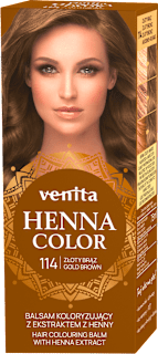 Balsam koloryzujący z ekstraktem z henny Henna Color Złoty Brąz nr 114, tuba Venita