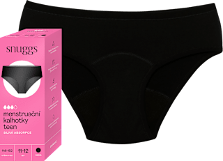 menstruační kalhotky teen 11-12 let, černá snuggs