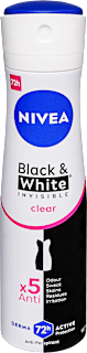 Deo spray Black & White Invisible Clear NIVEA
