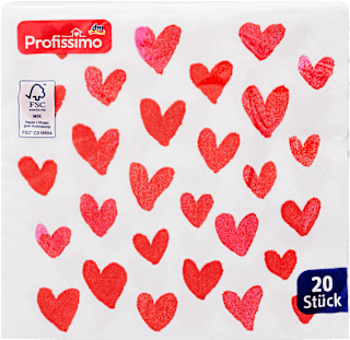 Papierové servítky Srdcia Profissimo
