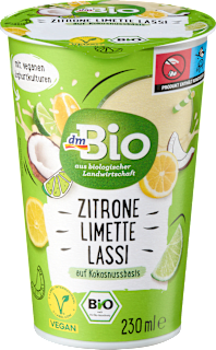 bio kokosový nápoj Lassi citrón, limetka dmBio