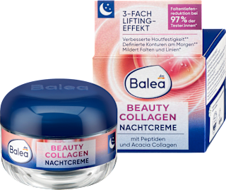 Éjszakai arckrém Beauty Collagen, peptidekkel és Acacia Collagénnel Balea