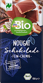 Bio mlečna čokolada s polnilom iz lešnikovega nugata dmBio