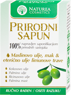 PRIRODNI sapun - maslinovo ulje, mak & eterično ulje limunove trave NATUREA COSMETICS