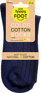 Памучни рипсени чорапи, тъмно сини, размер 40-42 happy FOOTtopia