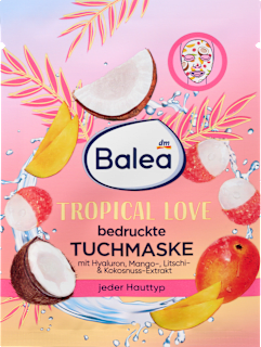 textilní pleťová maska mango, liči & kokos Balea