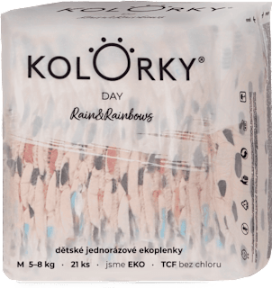 pleny DAY, velikost M, motiv Déšť & duha KOLORKY
