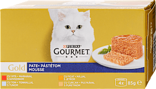 Teljes értékű állateledel Gold, felnőtt macskák számára 4 x 85 g Purina Gourmet