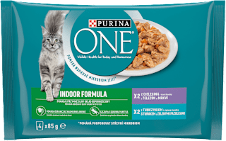 Karma mokra dla kotów dorosłych niewychodzących, tuńczyk (4x85g) PURINA ONE
