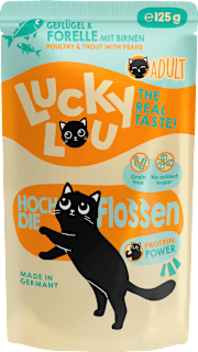 Nassfutter Katze mit Geflügel & Forelle "hoch die Flossen" Lucky Lou
