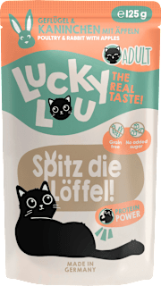 Nassfutter Katze mit Geflügel & Kaninchen "Spitz die Löffel" Lucky Lou