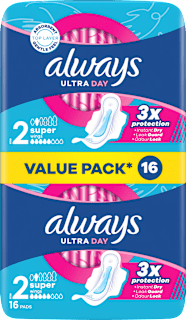 Odišavljeni damski vložki Ultra Day Super, velikost 2 always