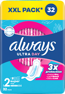 Odišavljeni damski vložki Ultra Day Super, velikost 2, XXL pakiranje always