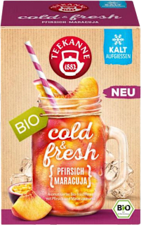 cold & fresh bio ledový čaj s příchutí broskev a maracuja 15x3 g Teekanne