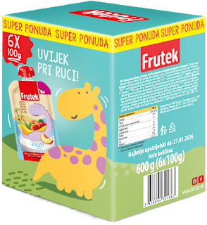 Voćna zabava – jogurt i voće, 6 x 100 g., 8+ mj. Frutek