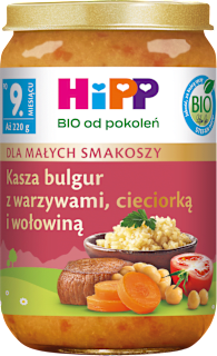Kasza bulgur z warzywami, cieciorką i wołowiną BIO, po 9. miesiącu HiPP