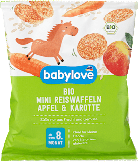 Mini gallette di riso alla mela e carota, 8 mesi+ babylove