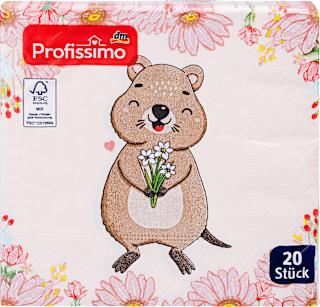 Ubrusi, 3–slojni, motiv kuoka 25 cm x 25 cm Profissimo