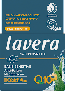 Nachtcreme Anti Falten Q10 Basis Sensitiv lavera NATURKOSMETIK