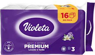 Premium toaletni papir lavanda, 3 -slojni, 2160 listića Violeta