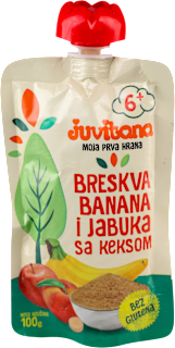 Voćna kašica -  breskva, banana, jabuka sa keksom, od 6. meseca juvitana